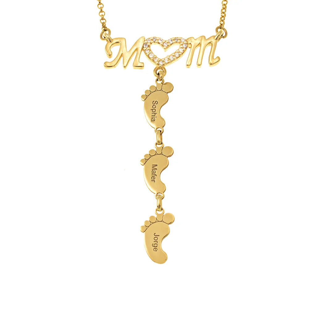 Lovecriana Personalized Feet Necklace with Name