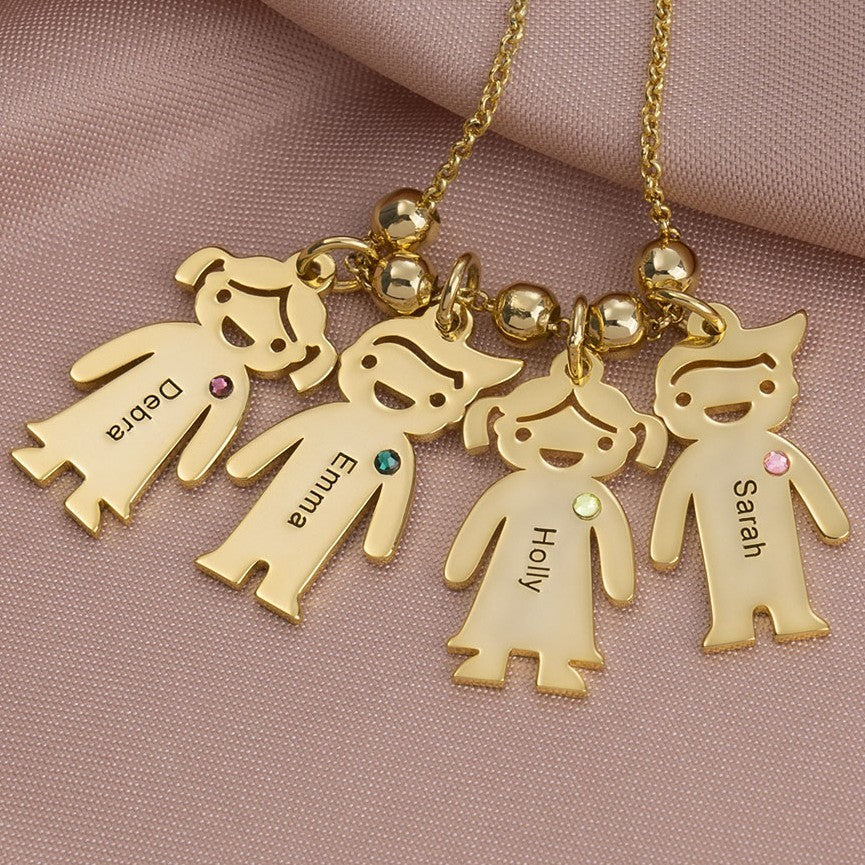 Lovecriana Personalized Kids Necklace with Birthstones