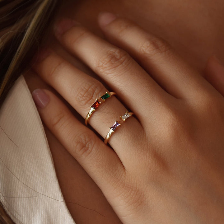 Lovecriana Dainty Birthstone Ring