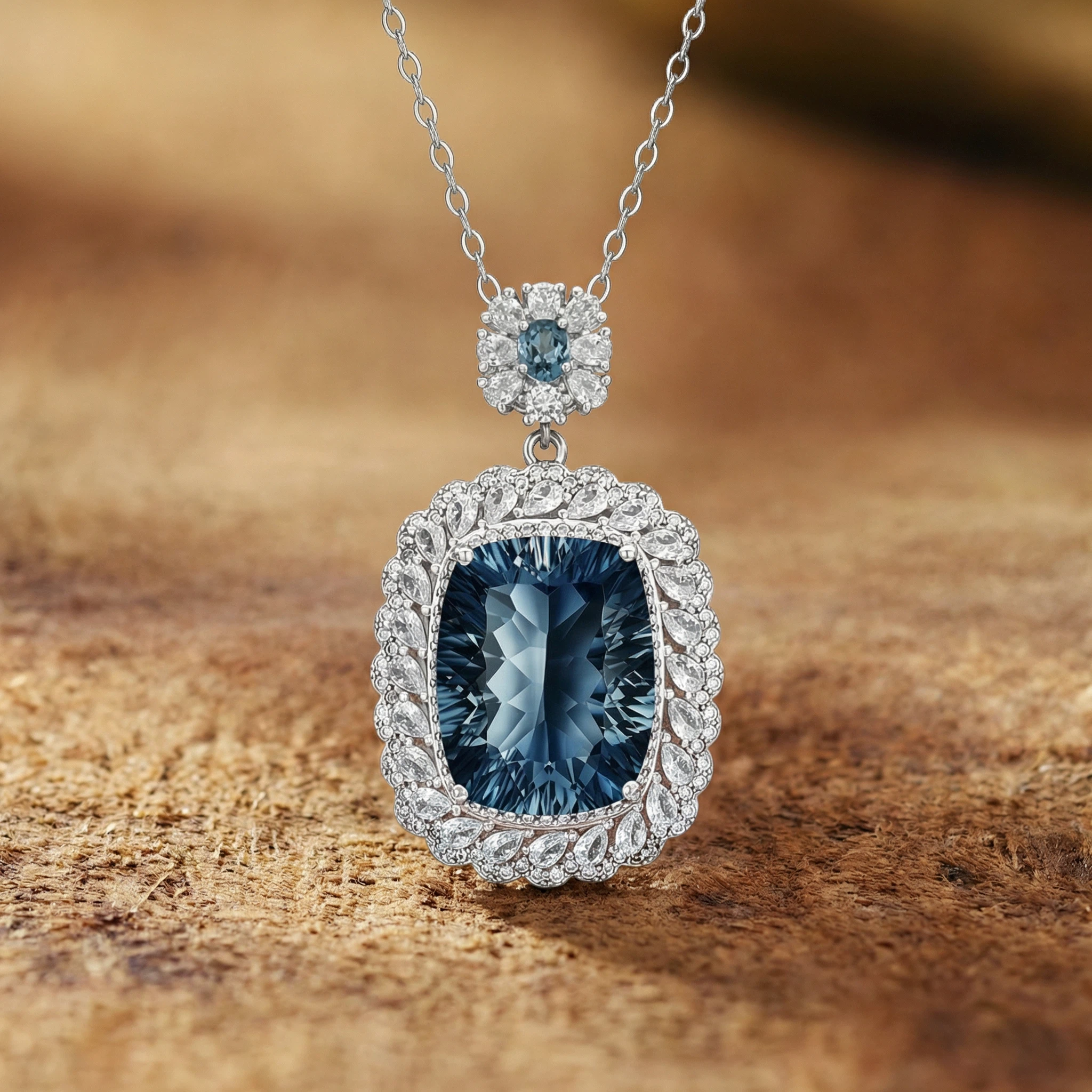 Heart of the Deep Sea - Natural Topaz Necklace