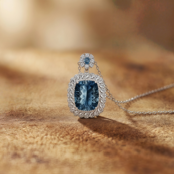 Heart of the Deep Sea - Natural Topaz Necklace