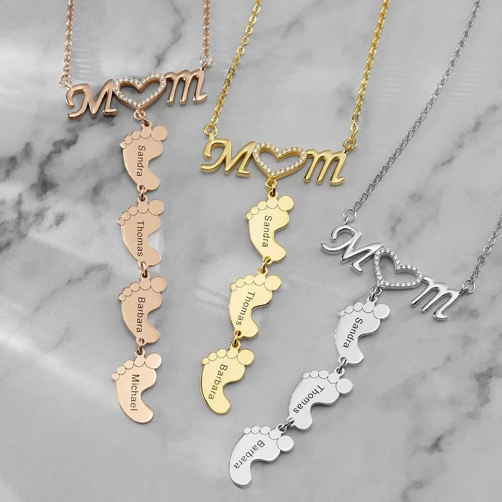 Lovecriana Personalized Feet Necklace with Name