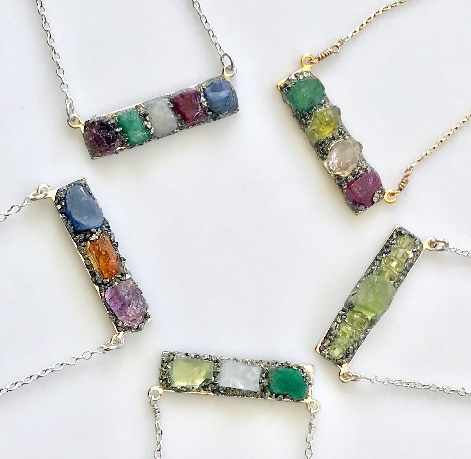 Lovecriana Personalized Birth Raw Stone Necklace-Candy