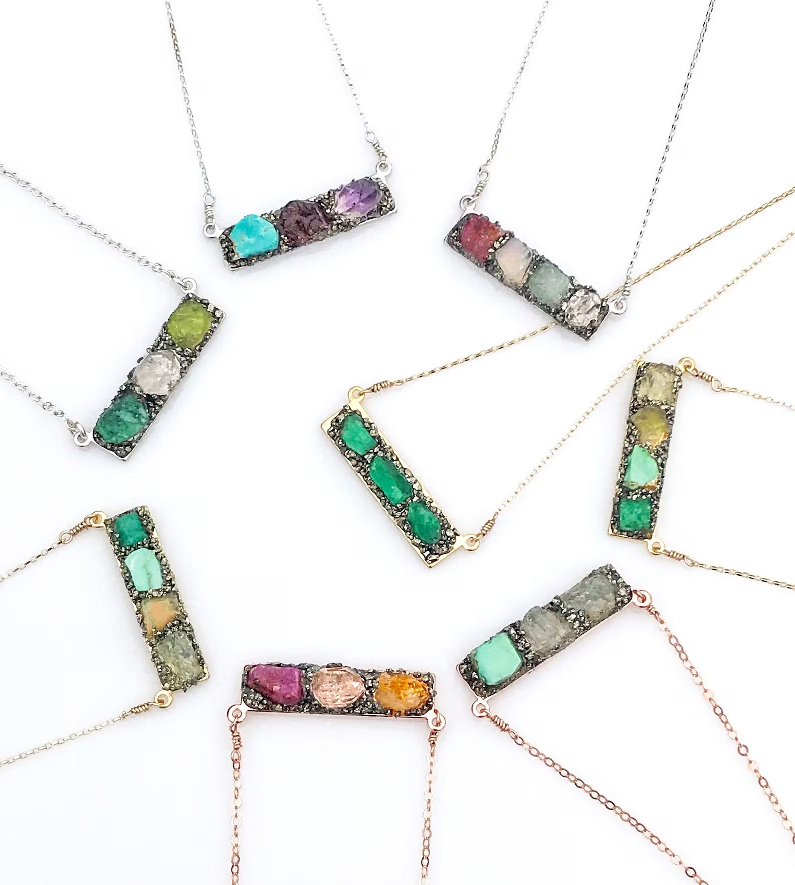 Lovecriana Personalized Birth Raw Stone Necklace-Candy