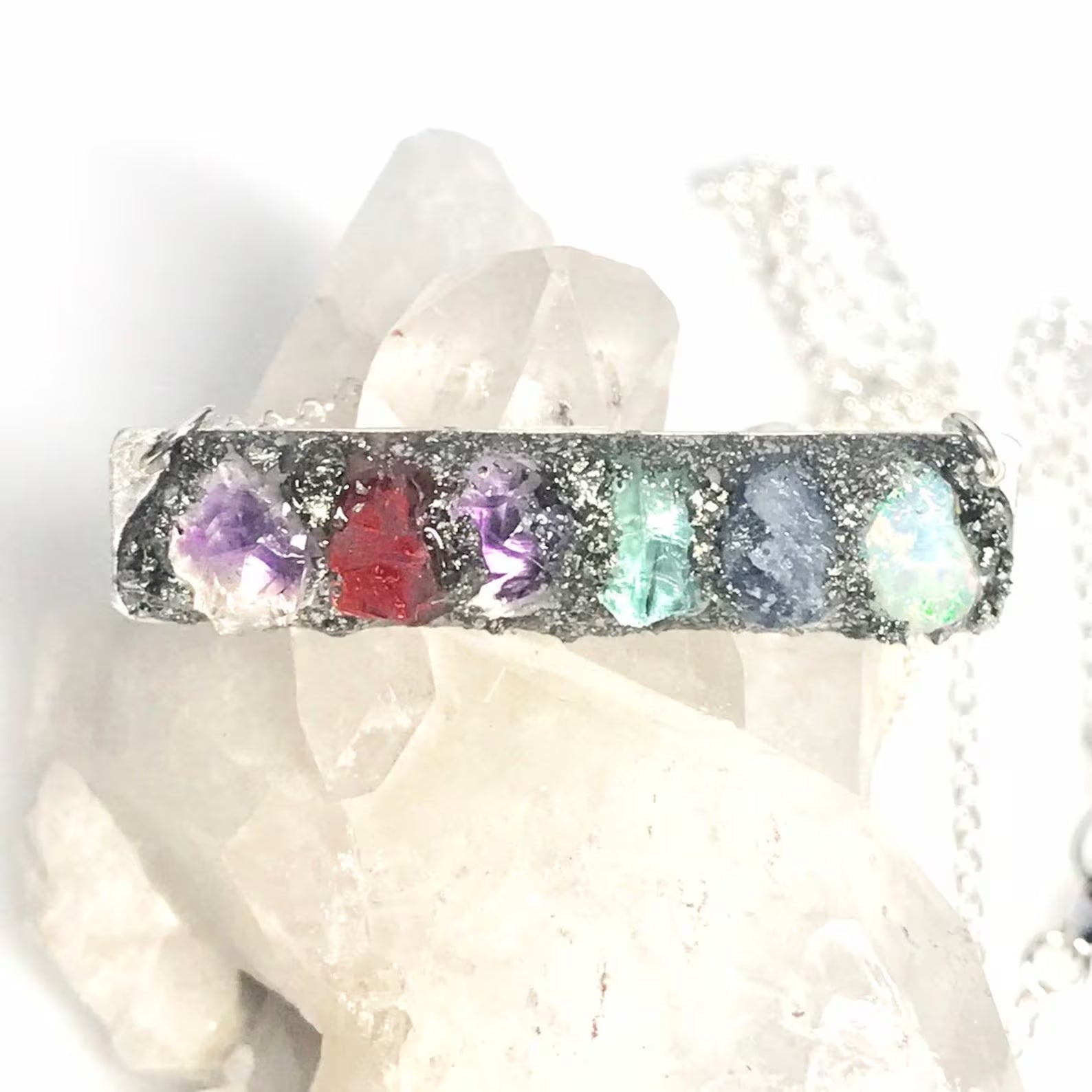 Lovecriana Personalized Birth Raw Stone Necklace-Candy