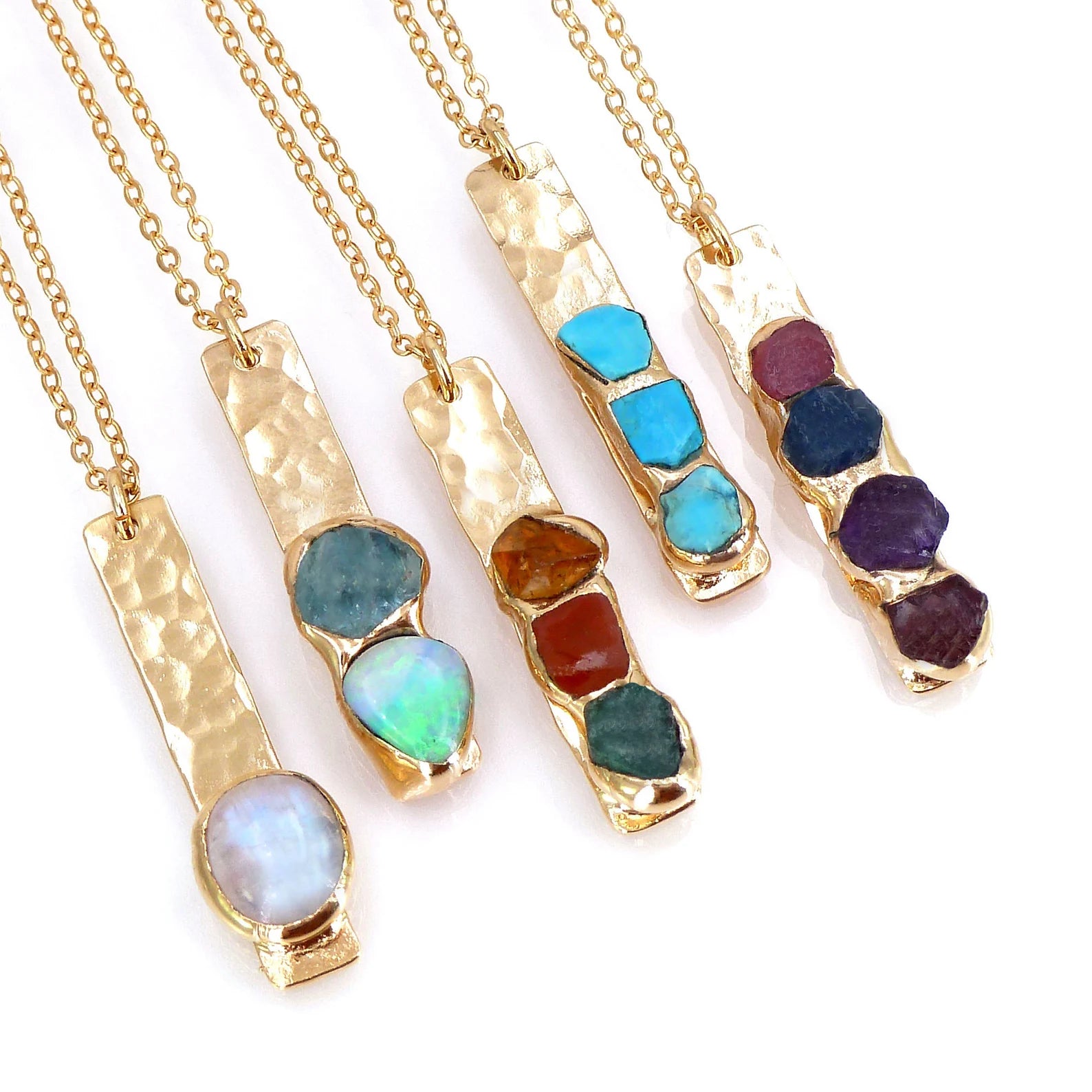 Lovecriana Custom Birth Raw Stone Necklace-Lily