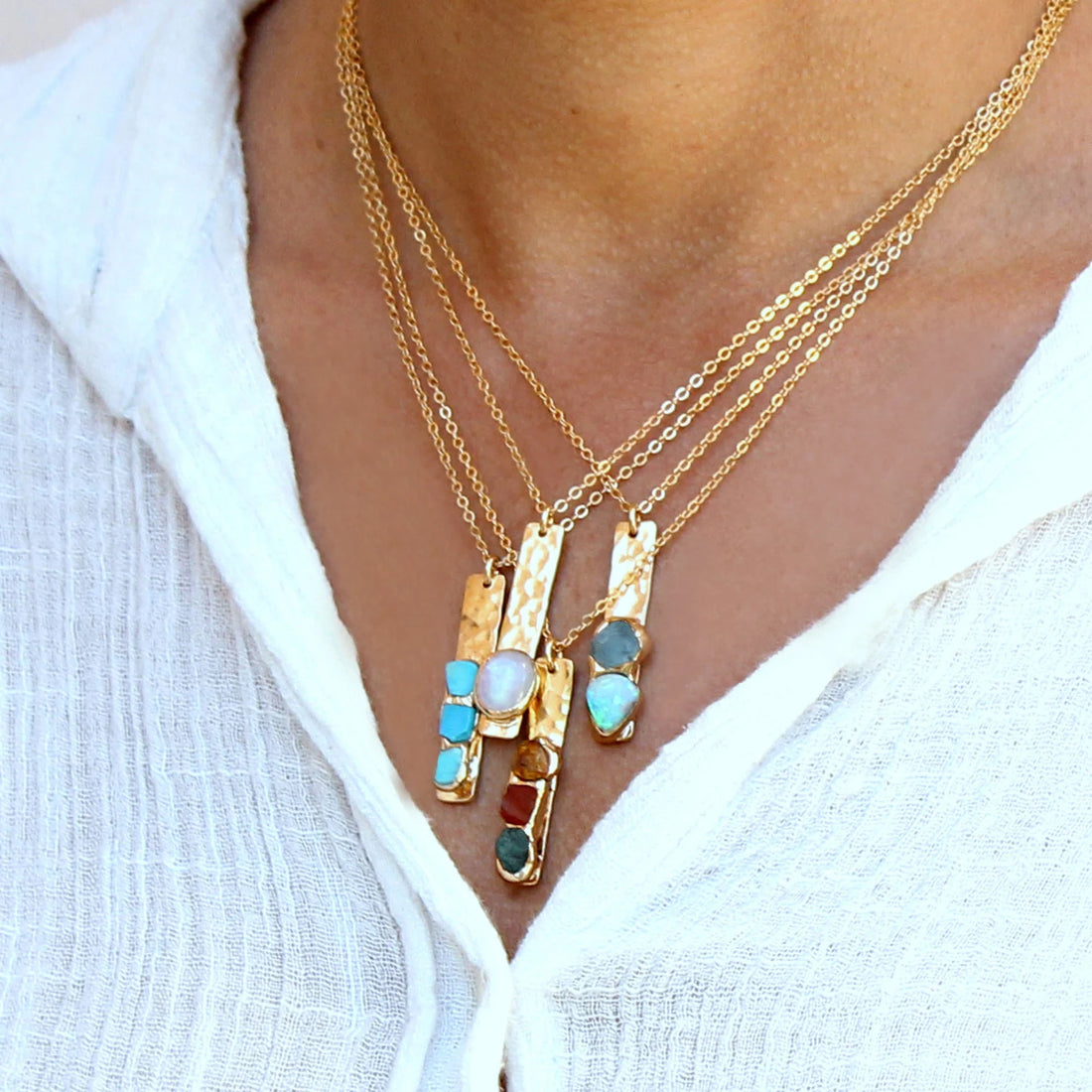 Lovecriana Custom Birth Raw Stone Necklace-Lily