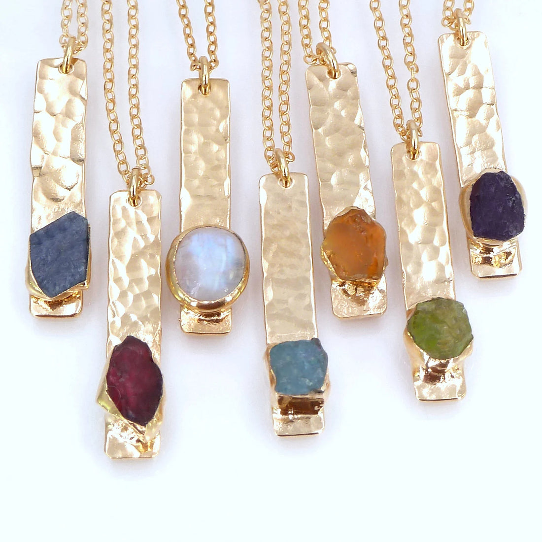 Lovecriana Custom Birth Raw Stone Necklace-Lily