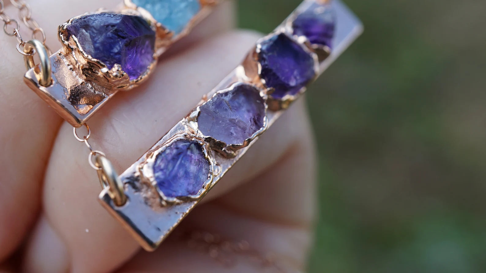 Lovecriana Custom Birth Raw Stone Necklace-Nature