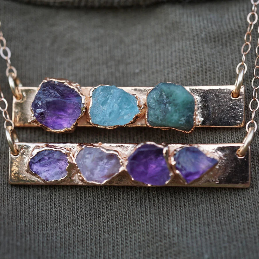 Lovecriana Custom Birth Raw Stone Necklace-Nature