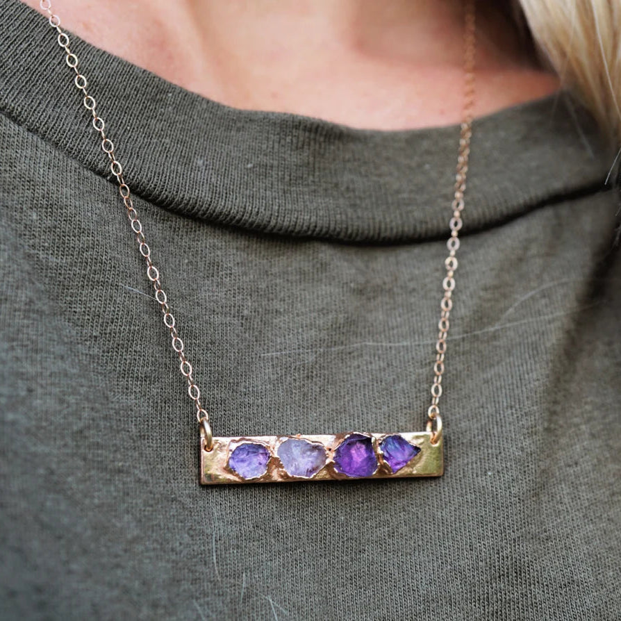 Lovecriana Custom Birth Raw Stone Necklace-Nature