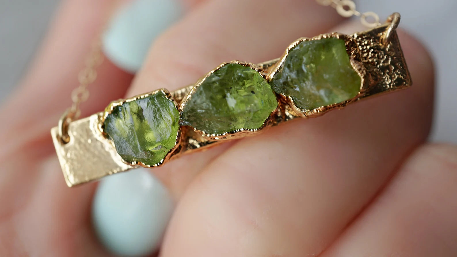 Lovecriana Custom Birth Raw Stone Necklace-Nature