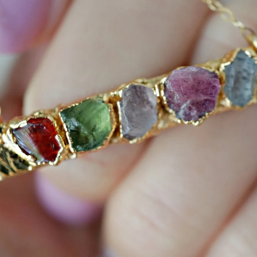 Lovecriana Custom Birth Raw Stone Necklace-Nature