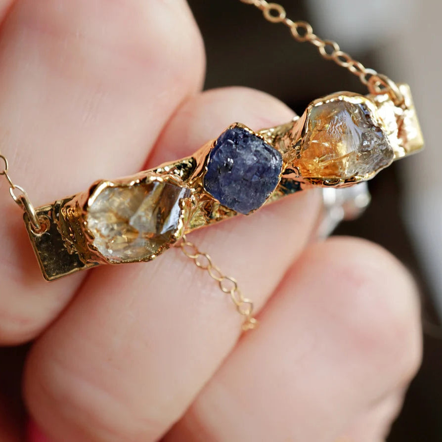 Lovecriana Custom Birth Raw Stone Necklace-Nature