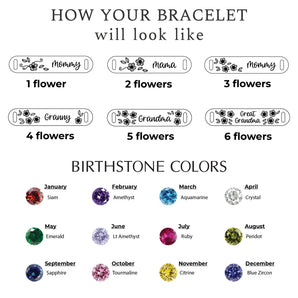 Lovecriana Birthstone Flower Bracelet