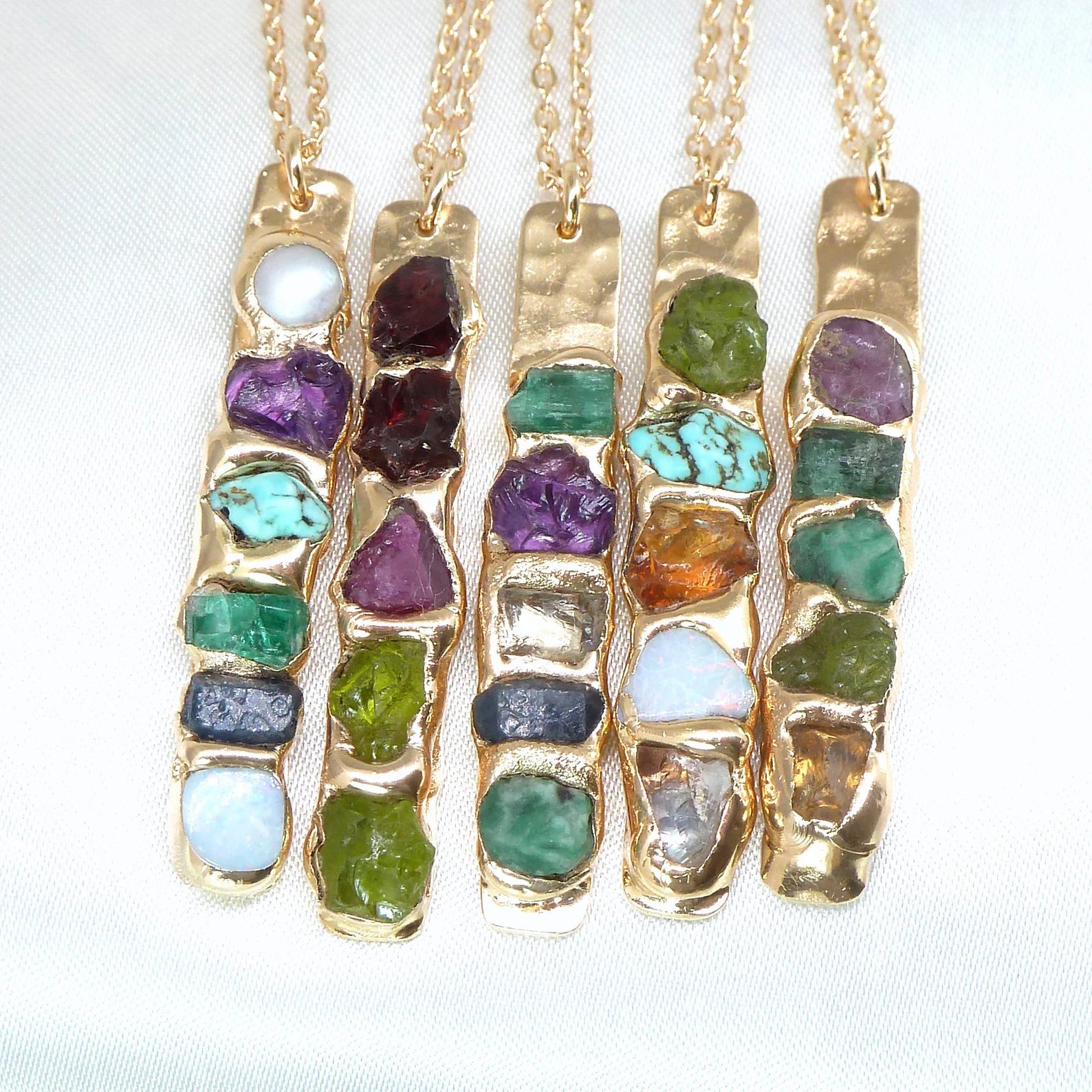 Lovecriana Custom Birth Raw Stone Necklace-Lily