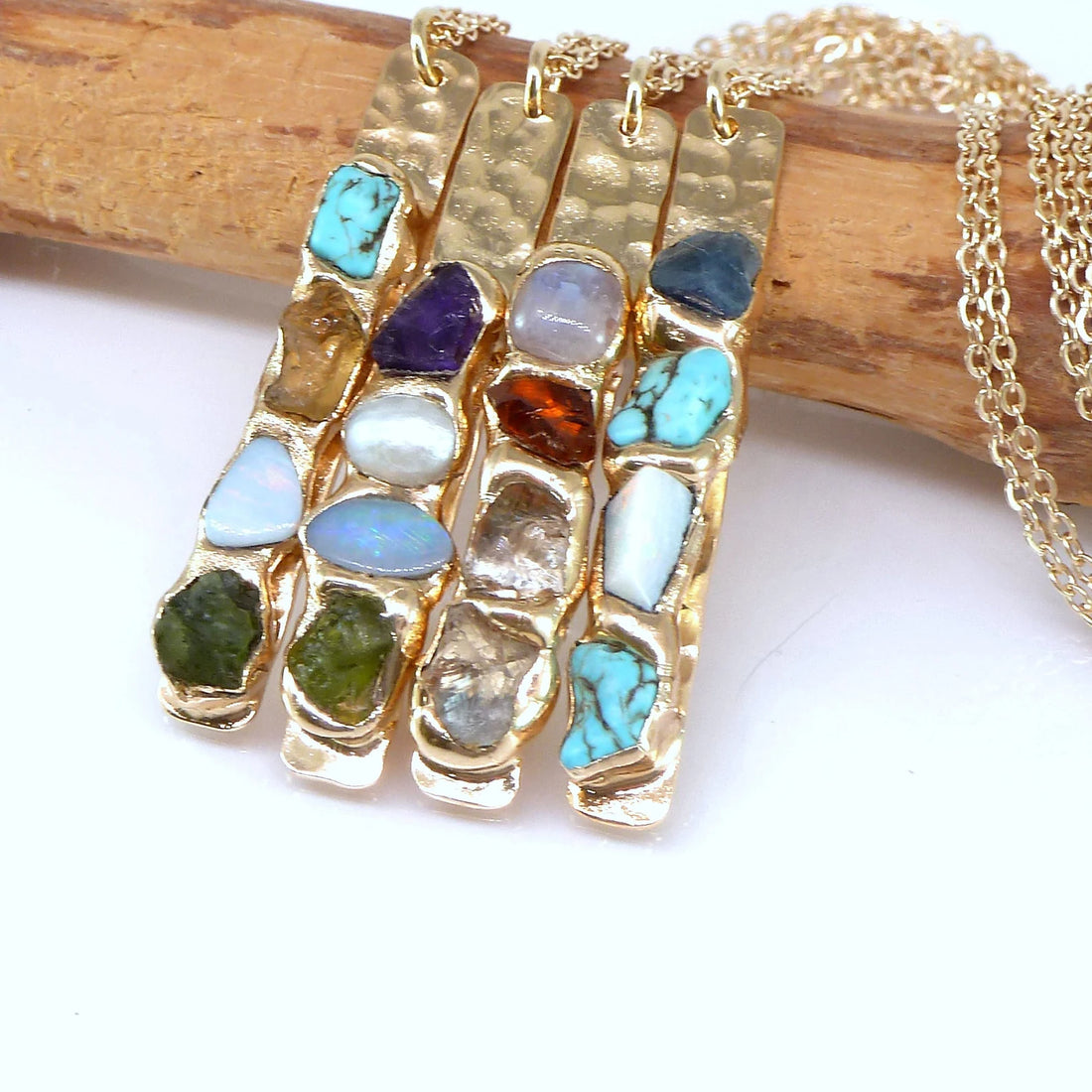 Lovecriana Custom Birth Raw Stone Necklace-Lily