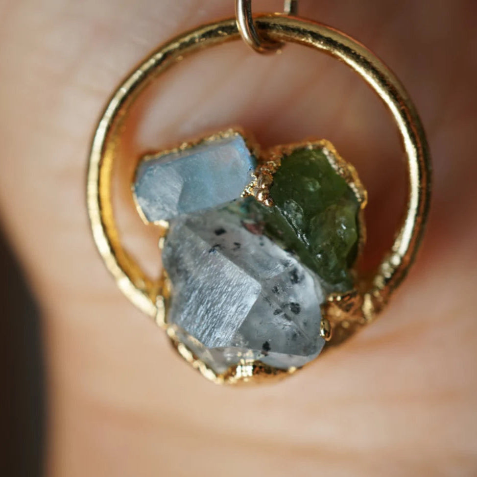 Lovecriana Custom Birth Raw Stone Necklace-Round