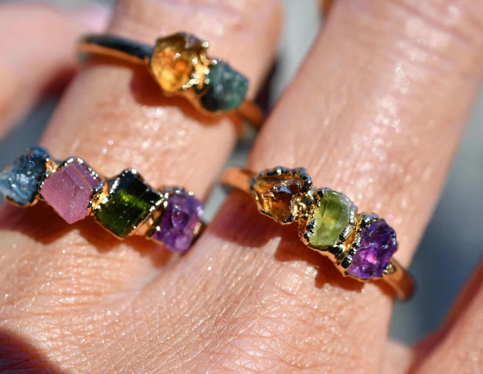 Lovecriana Family Birthstone Ring-Rainbow