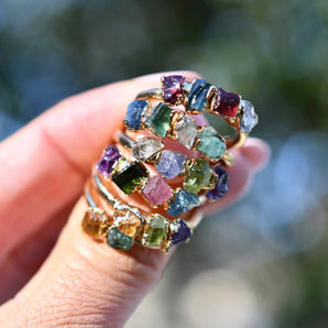 Lovecriana Family Birthstone Ring-Rainbow