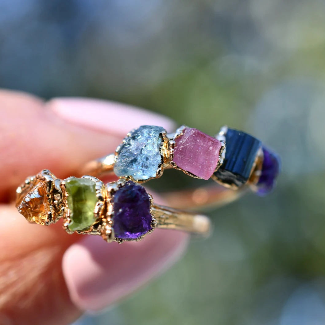 Lovecriana Family Birthstone Ring-Rainbow