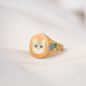 Custom Hand Enamel Ring-Pet