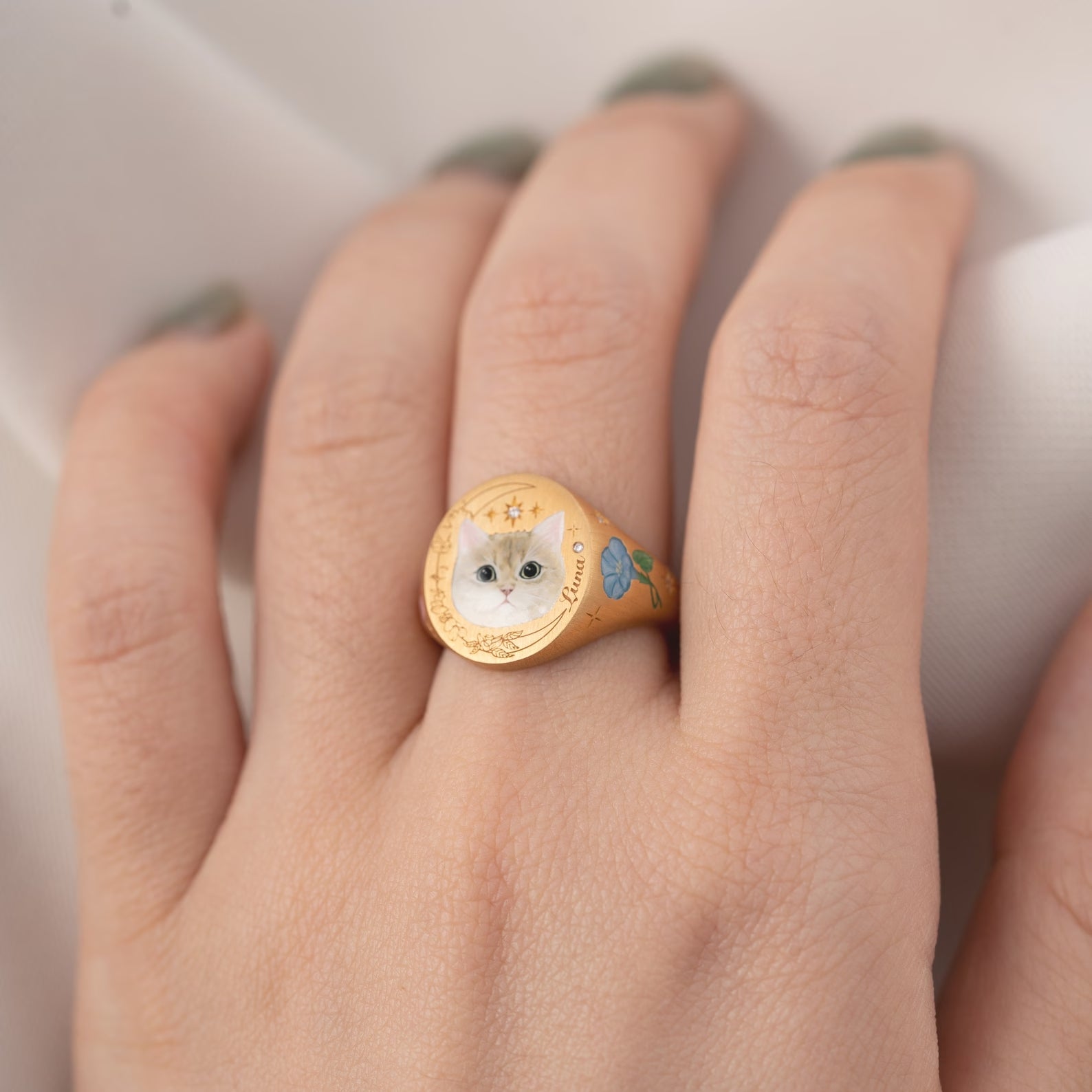 Custom Hand Enamel Ring-Pet