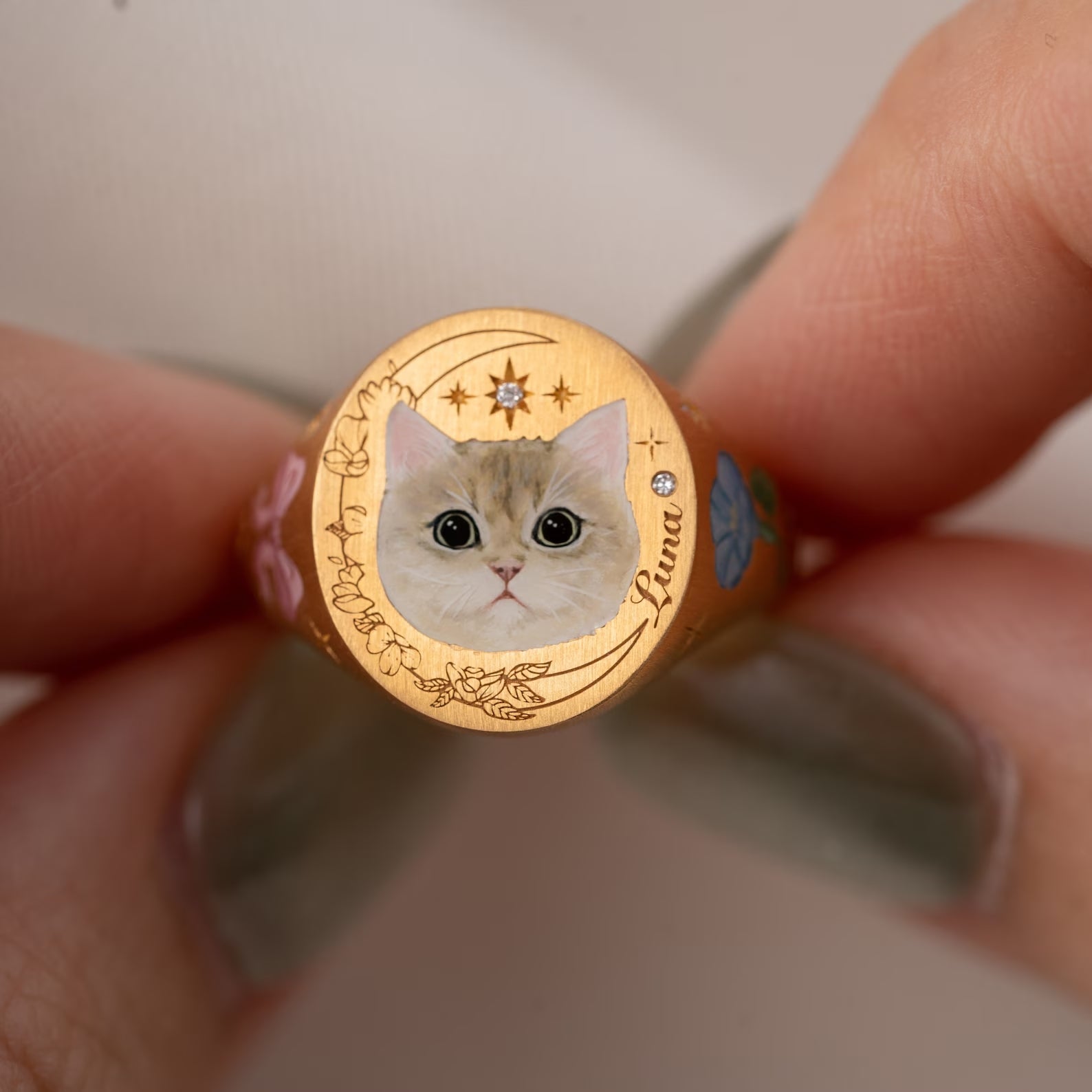 Custom Hand Enamel Ring-Pet