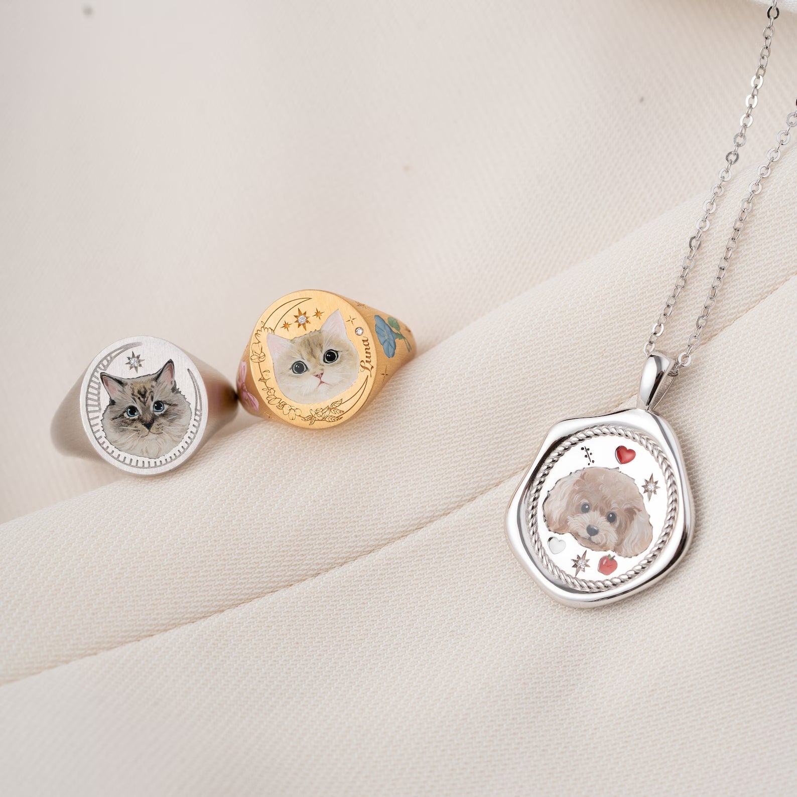 Custom Hand Enamel Ring-Pet