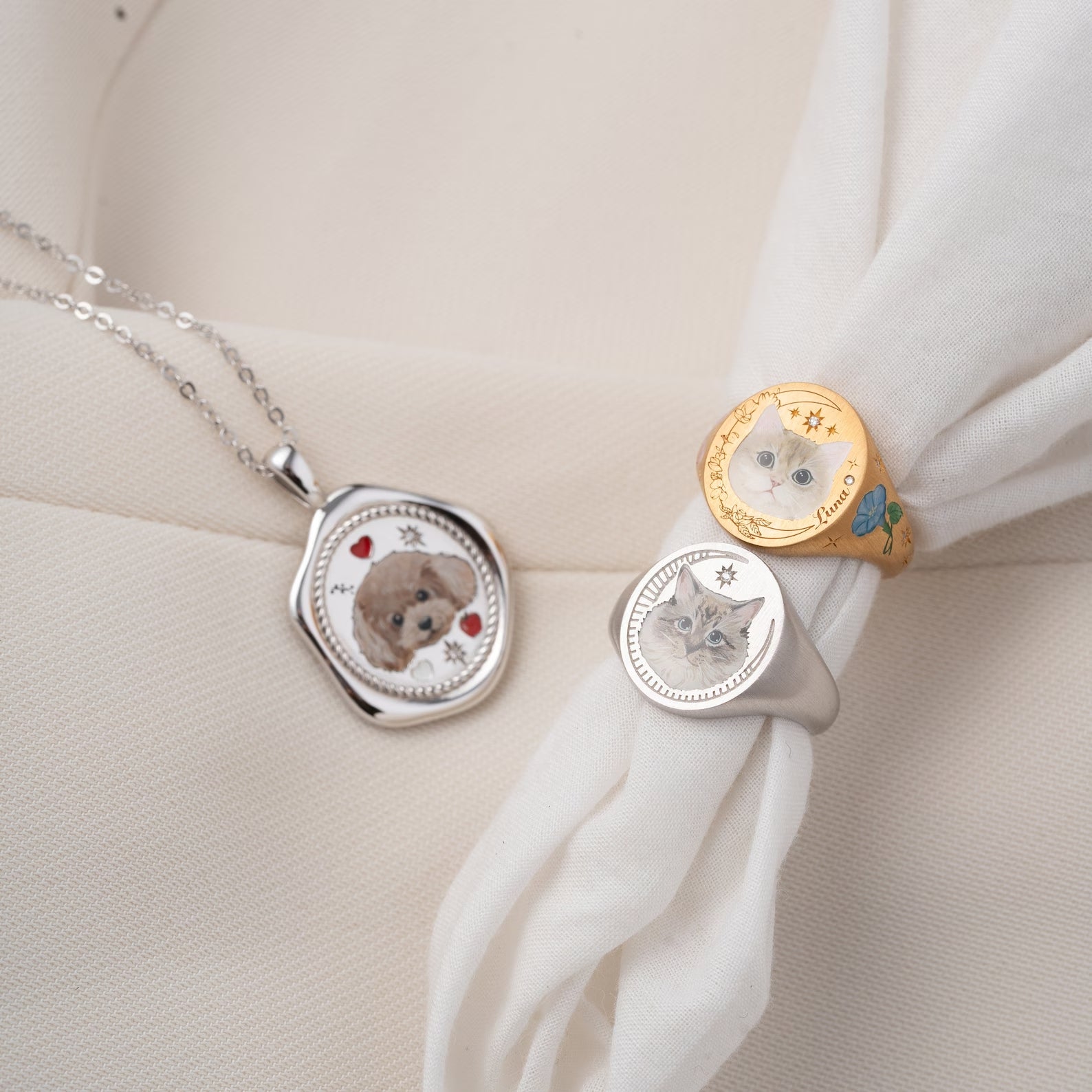 Custom Hand Enamel Ring-Pet