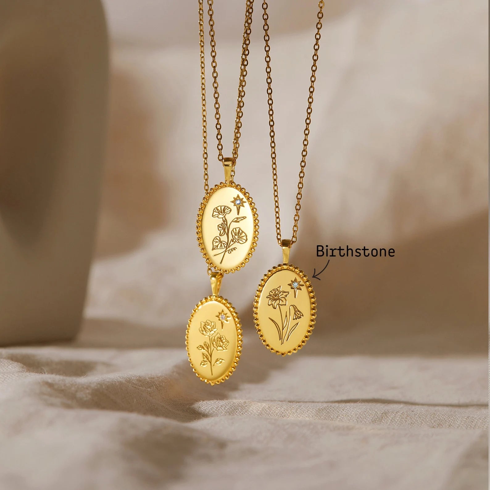 Lovecriana Flower Birth Month Necklace