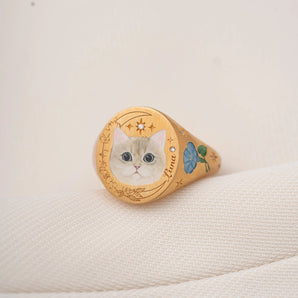 Custom Hand Enamel Ring-Pet