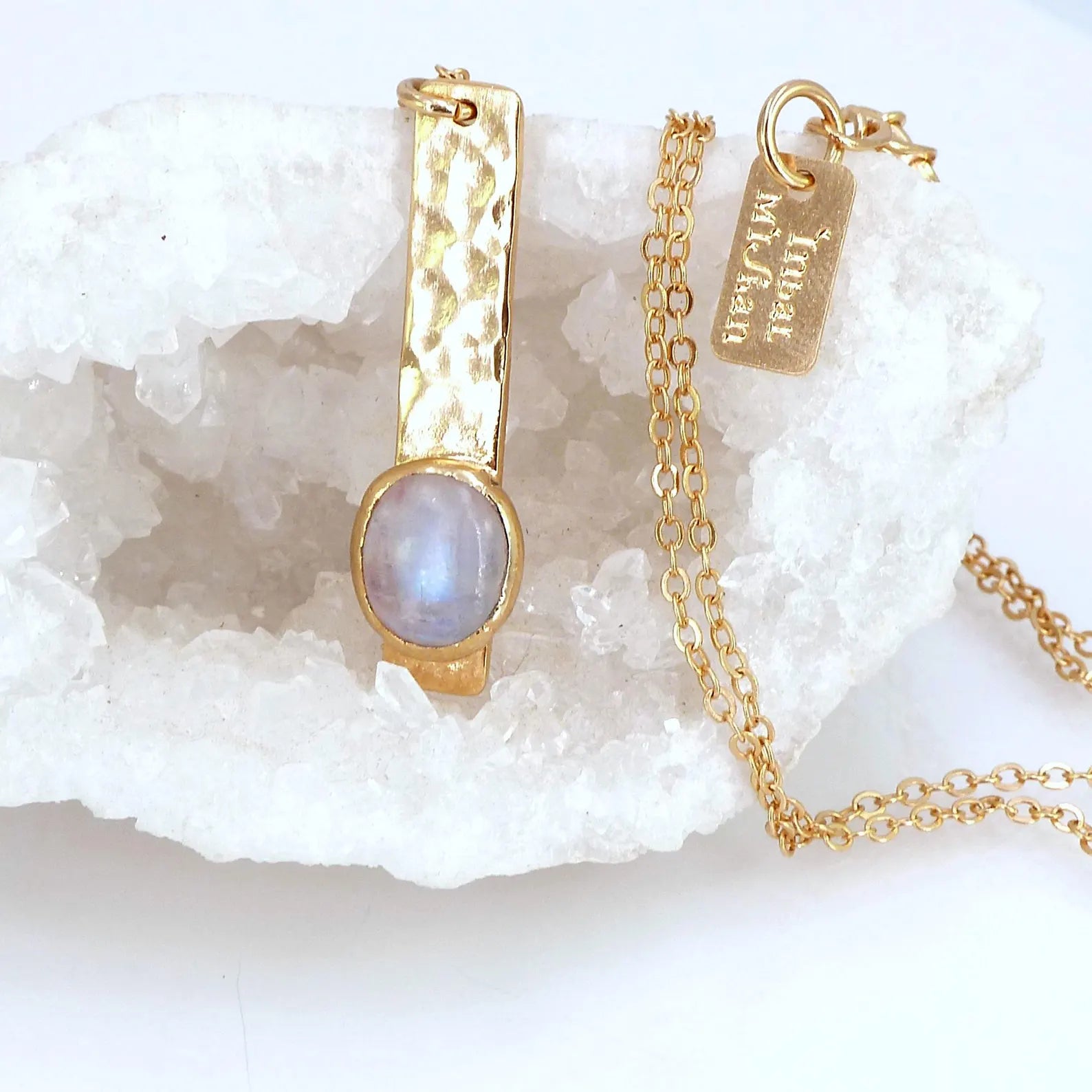 Lovecriana Custom Birth Raw Stone Necklace-Lily