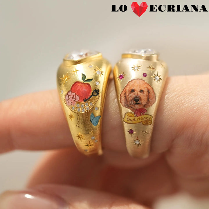 Enamel Reverie Heart Ring