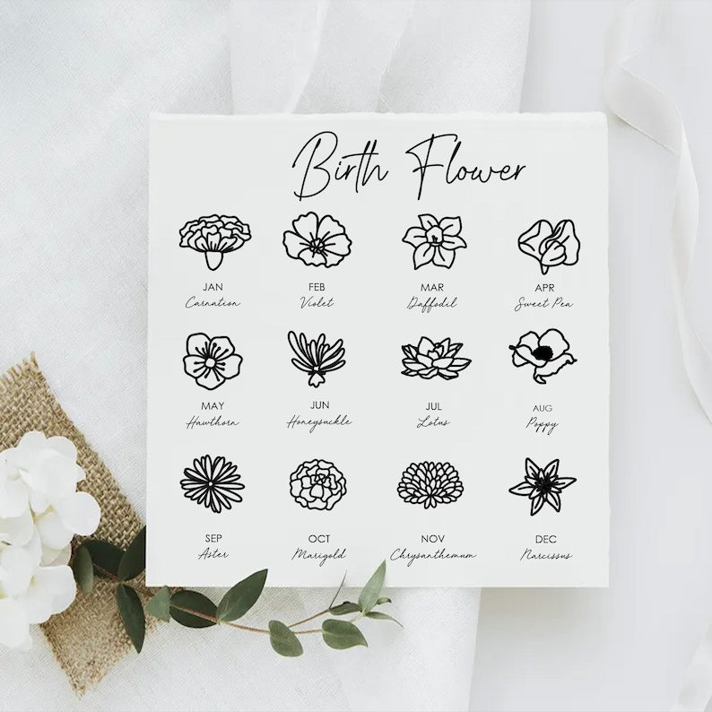 Combined Birth Flower Necklace • Birth Flower Jewelry