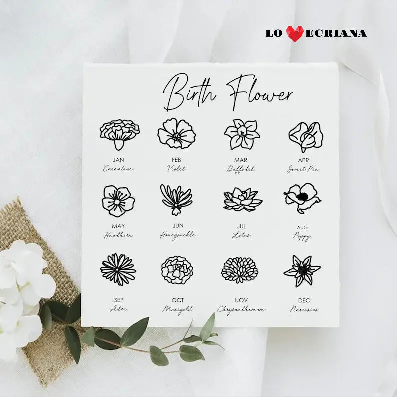 Lovecriana Combined Birth Flower Necklace • Birth Flower Jewelry