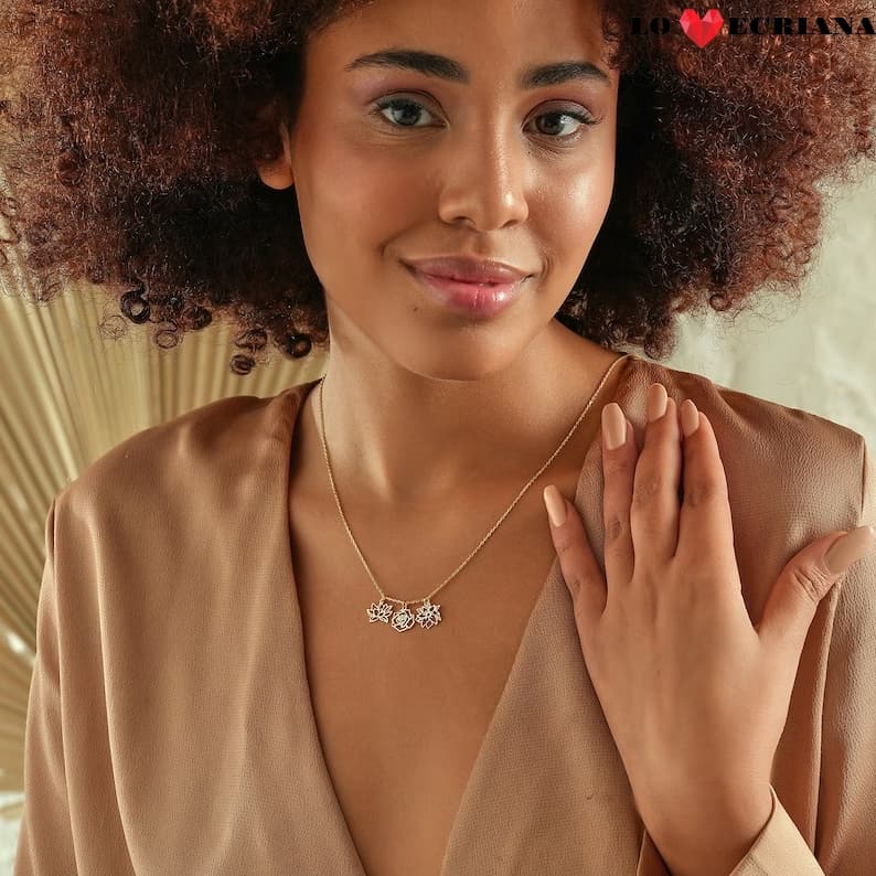 Lovecriana Birth Flower Charm Necklace