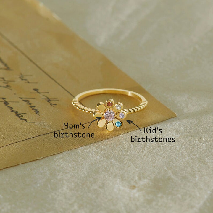 Lovecriana Mom Birthstone Ring, Family Birthstone Ring