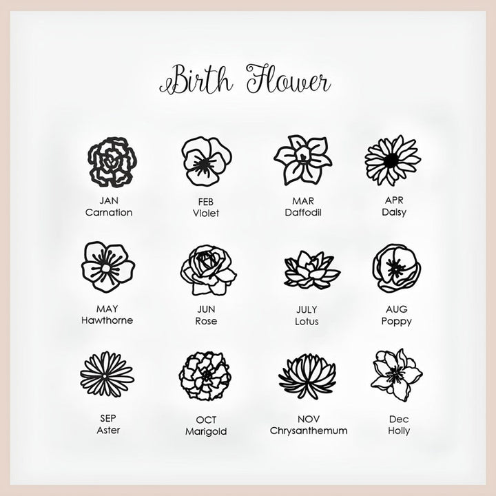 Lovecriana Dainty Birth Flower Necklace,Birth flower Family Gift