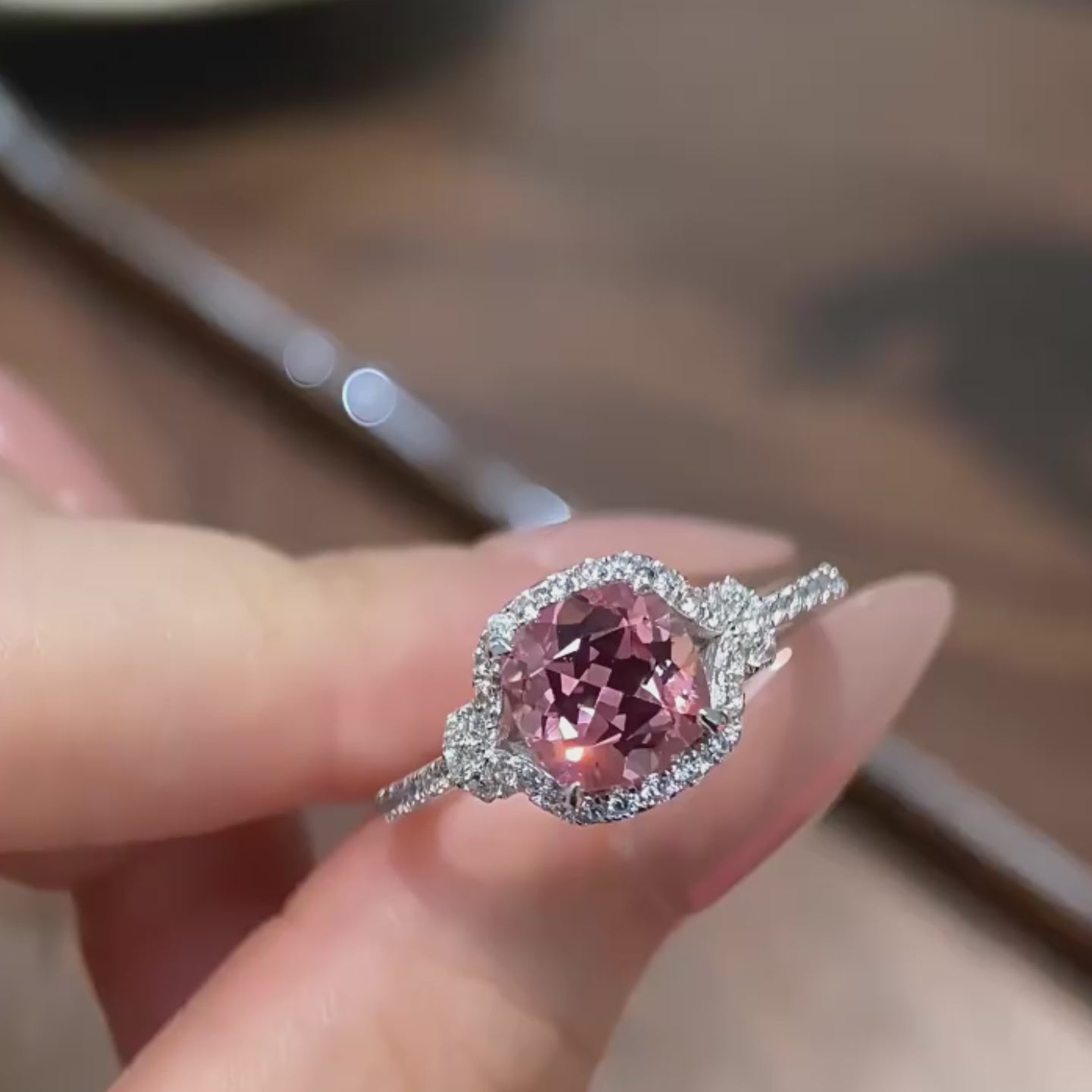 Cushion Cut Pink Radiance Ring