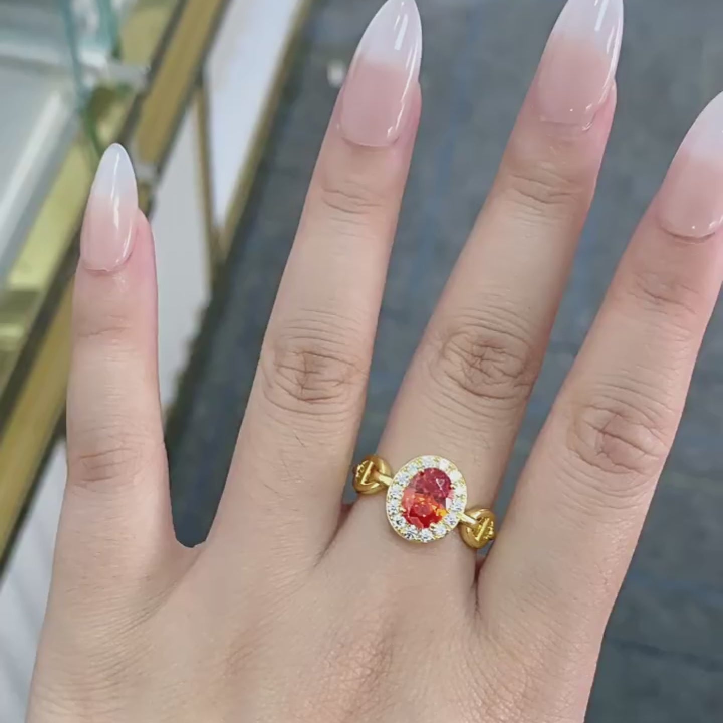 Emerald cut sapphire ring