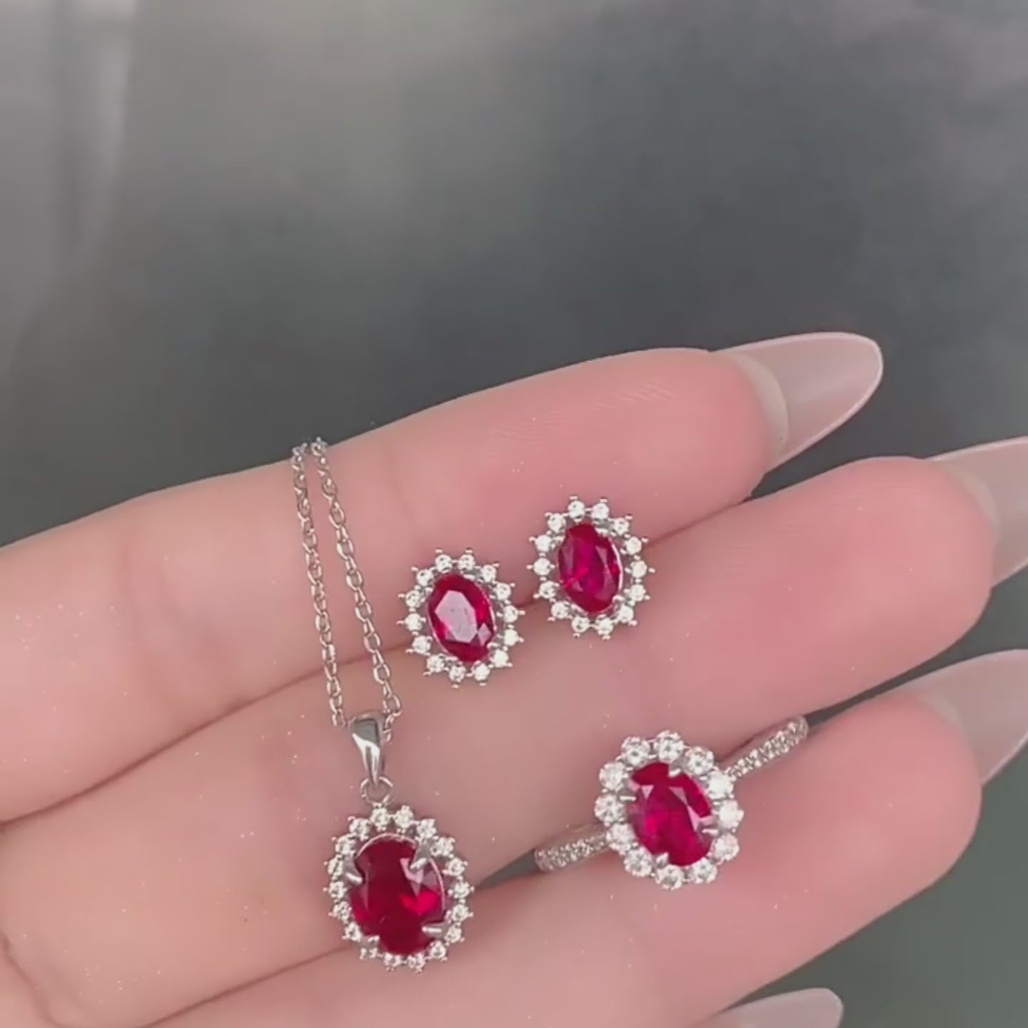 Royal Crimson Halo Ring