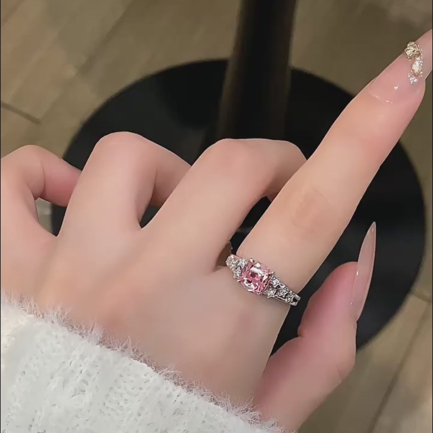 Star Blossom Pink Star Crown Ring