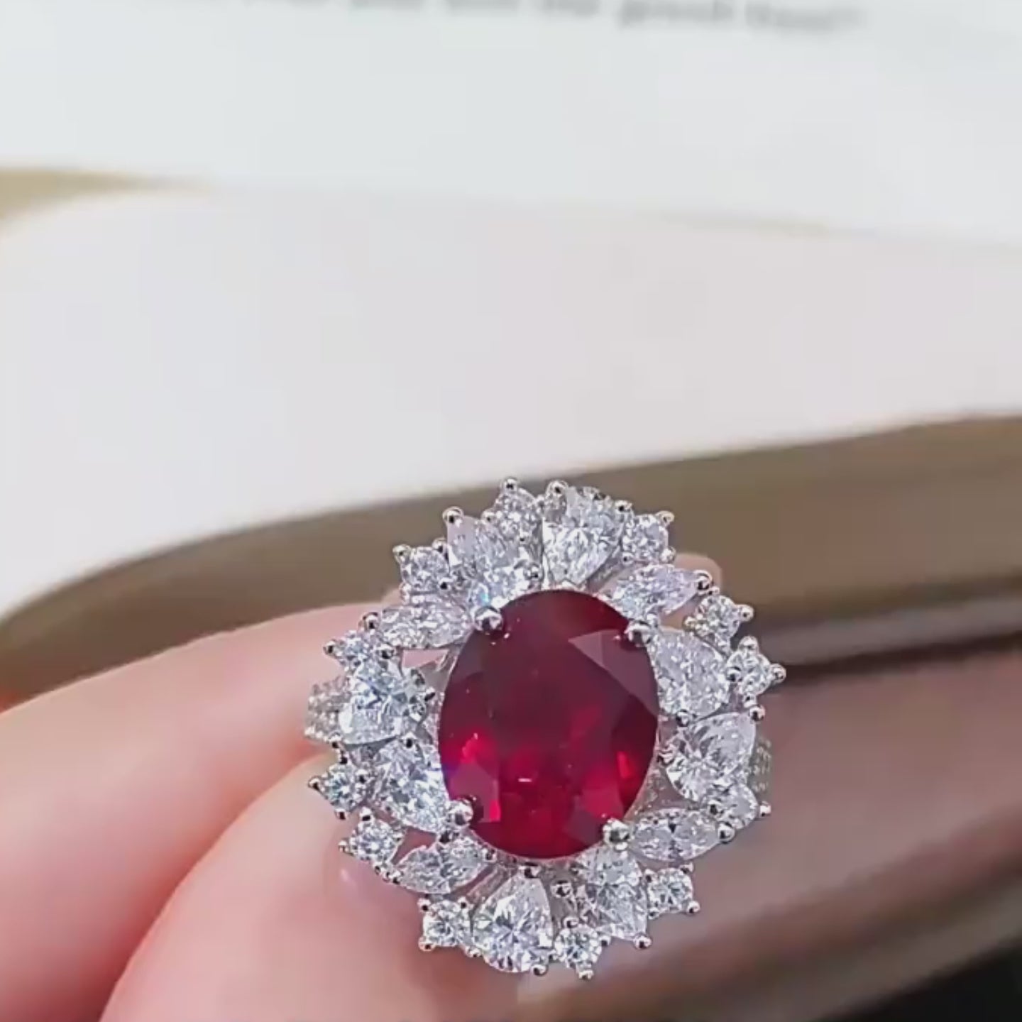 Crimson Halo Crown Ring