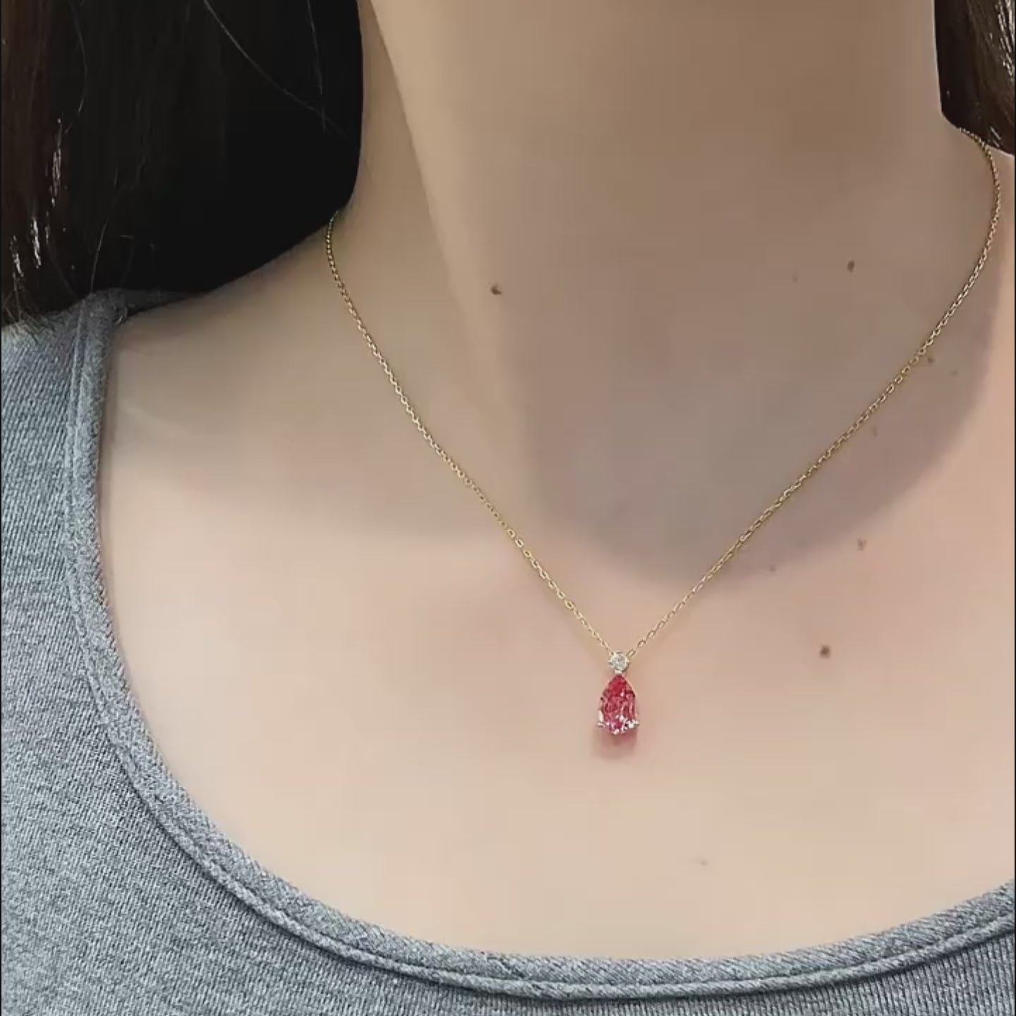 Padparadscha Pink Luxurious Halo Pendant