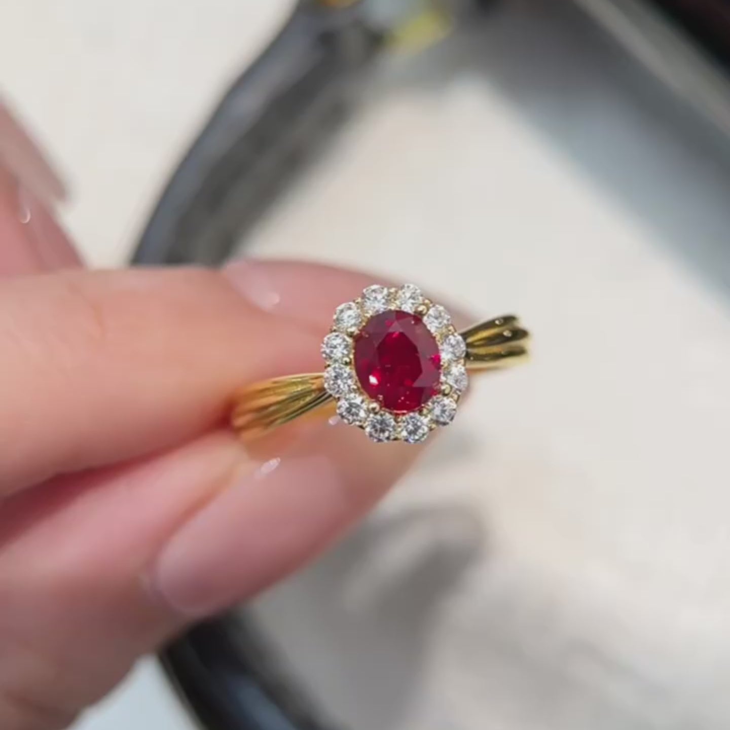 Royal Halo Ruby Ring
