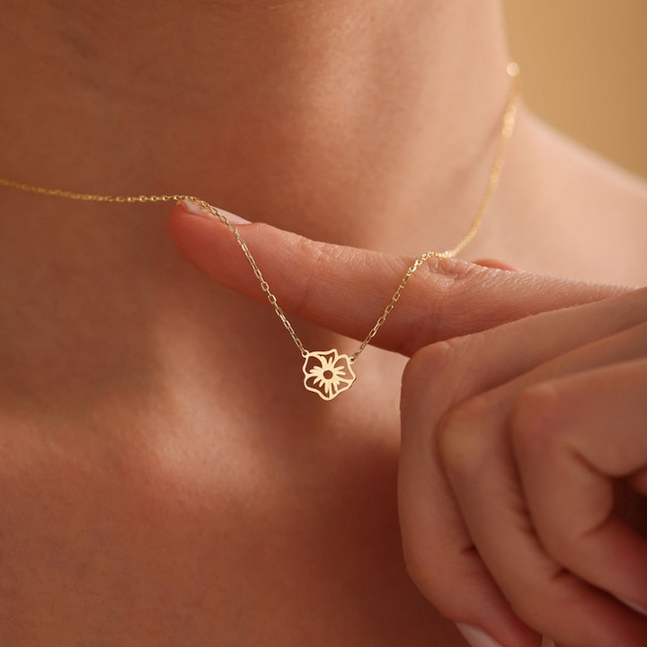Lovecriana Dainty Birth Flower Necklace,Birth flower Family Gift